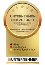 Ausgezeichnet als Unternehmen der Zukunft 2026 – Dein Gutachten Direkt